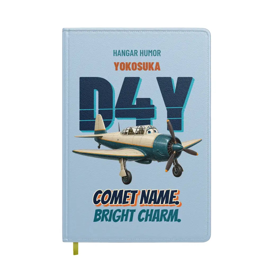 Yokosuka D4Y Suisei - Comet name. Bright charm. design on light blue notebook