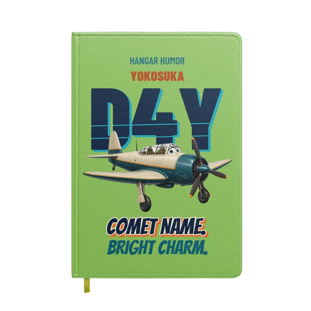 Yokosuka D4Y Suisei - Comet name. Bright charm. design on light green notebook