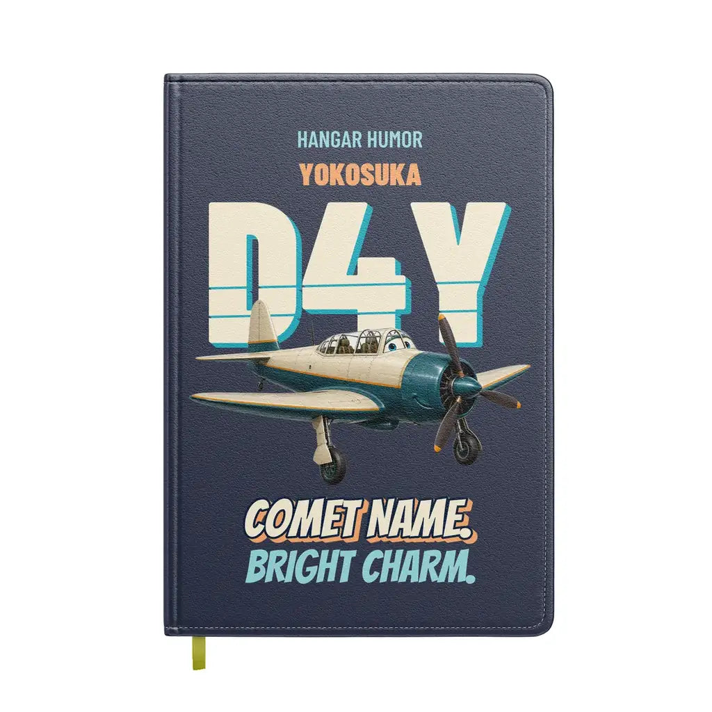 Yokosuka D4Y Suisei - Comet name. Bright charm. design on navy blue notebook