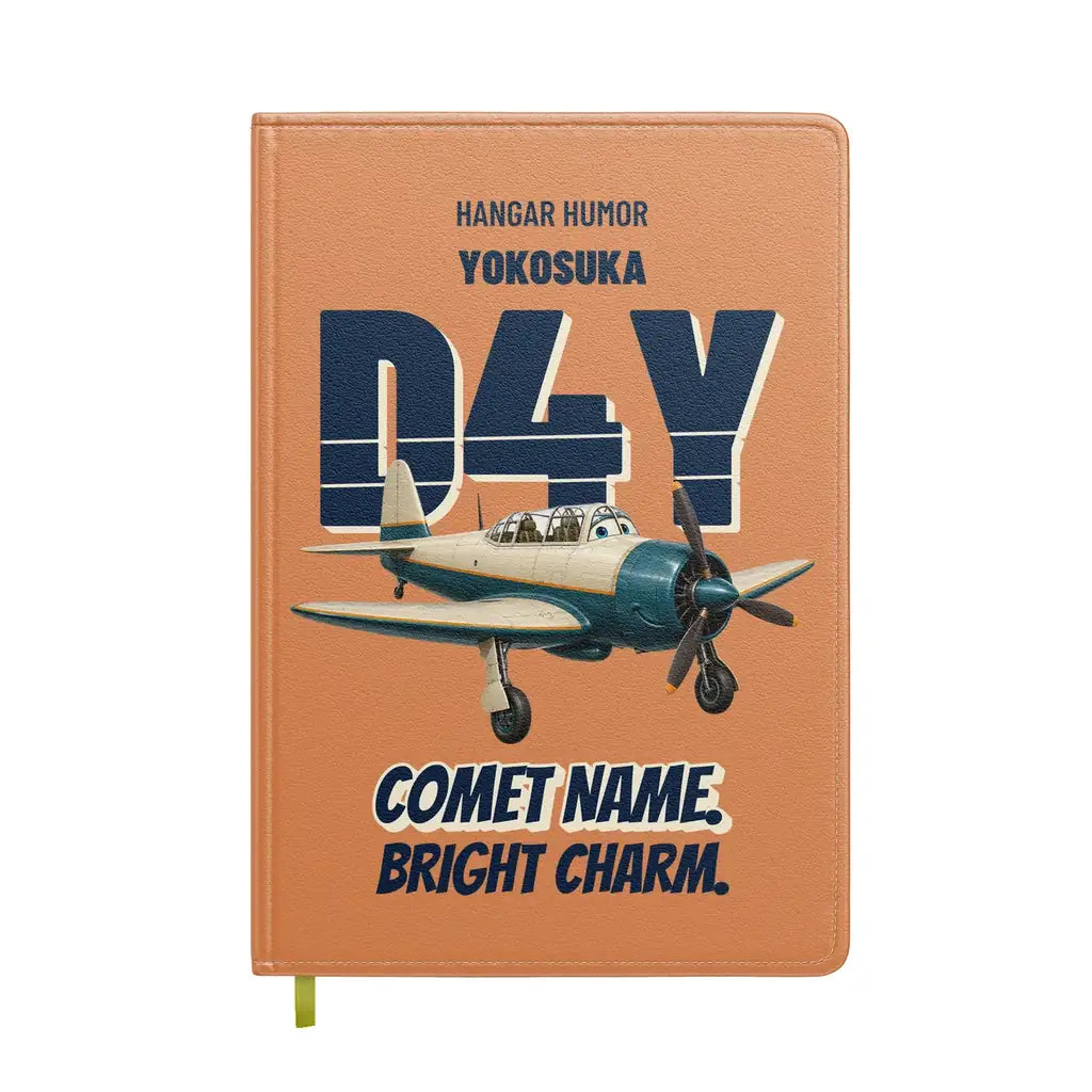 Yokosuka D4Y Suisei - Comet name. Bright charm. design on orange notebook