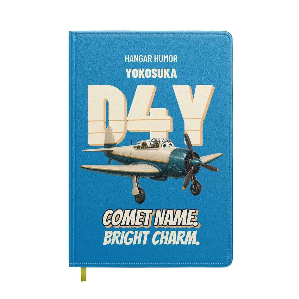Yokosuka D4Y Suisei - Comet name. Bright charm. design on turquoise notebook