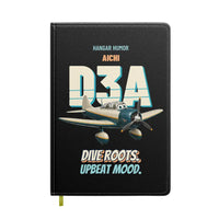 Thumbnail for Aichi D3A Val - Dive roots. Upbeat mood. design on black notebook