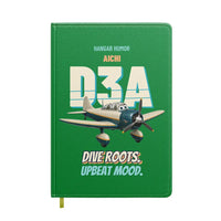 Thumbnail for Aichi D3A Val - Dive roots. Upbeat mood. design on green notebook