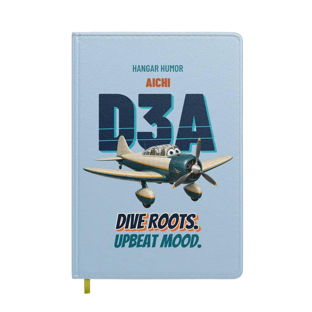 Aichi D3A Val - Dive roots. Upbeat mood. design on light blue notebook