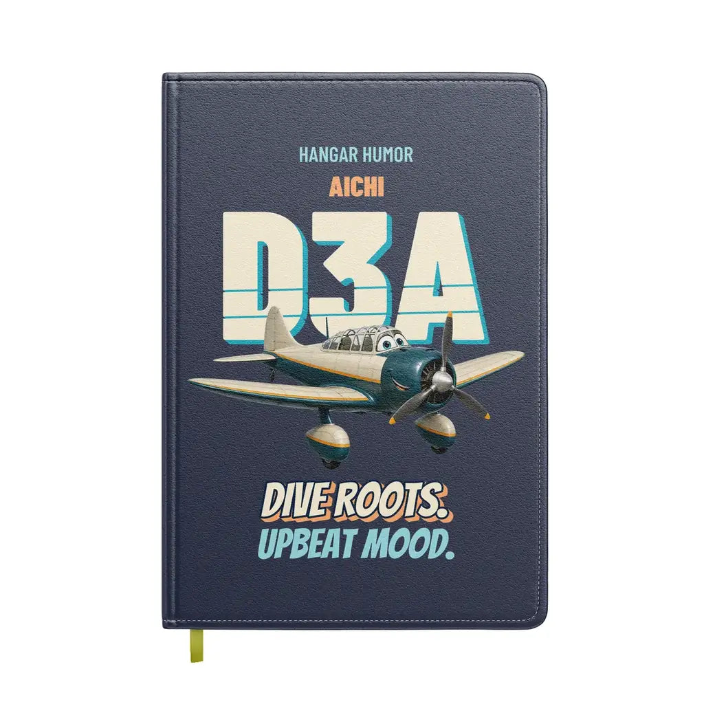 Aichi D3A Val - Dive roots. Upbeat mood. design on navy blue notebook