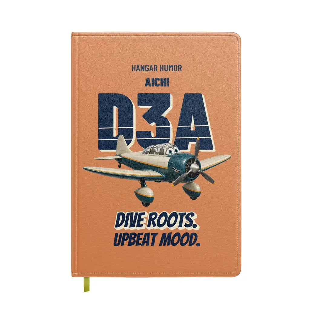Aichi D3A Val - Dive roots. Upbeat mood. design on orange notebook