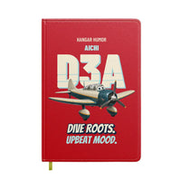 Thumbnail for Aichi D3A Val - Dive roots. Upbeat mood. design on red notebook