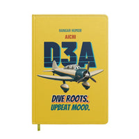 Thumbnail for Aichi D3A Val - Dive roots. Upbeat mood. design on yellow notebook