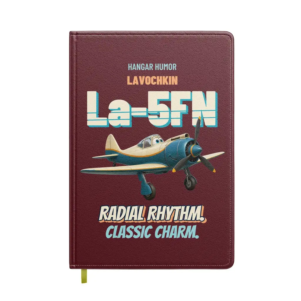 Lavochkin La-5FN - Radial rhythm. Classic charm. design on dark red notebook