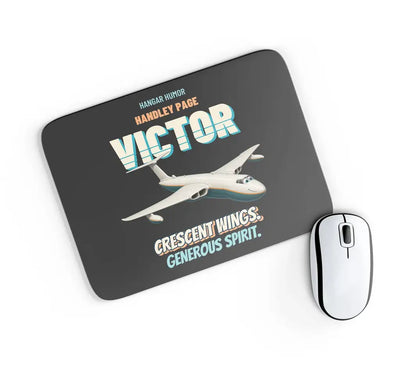 Handley Page VICTOR K.2 - Crescent wings. Generous spirit. design on black rectangle mouse pad