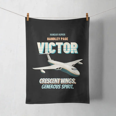 Handley Page VICTOR K.2 - Crescent wings. Generous spirit. design on black towel