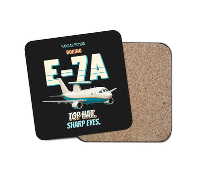 Boeing E-7A Wedgetail - Top hat. Sharp eyes. design on black 1 piece coaster