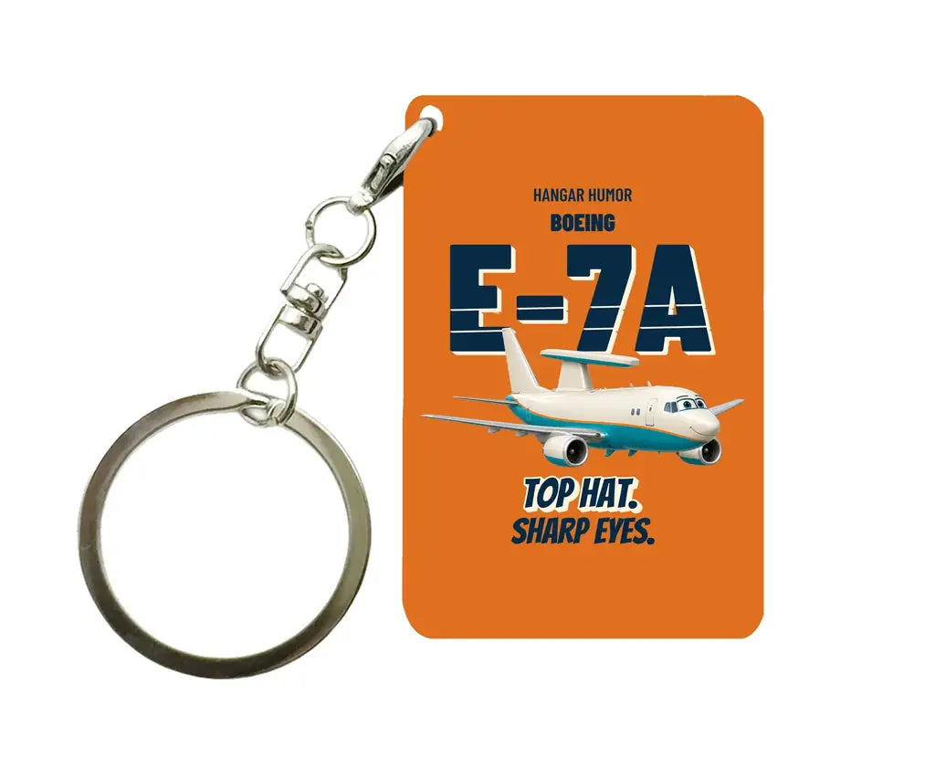 Boeing E-7A Wedgetail - Top hat. Sharp eyes. design on orange key chain