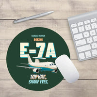 Thumbnail for Boeing E-7A Wedgetail - Top hat. Sharp eyes. design on dark green round mouse pad