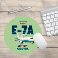 Thumbnail for Boeing E-7A Wedgetail - Top hat. Sharp eyes. design on light green round mouse pad