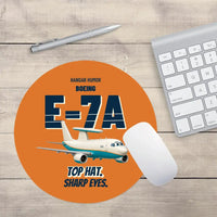Thumbnail for Boeing E-7A Wedgetail - Top hat. Sharp eyes. design on orange round mouse pad