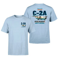 Thumbnail for Grumman C-2A Greyhound - Deck delivery. Happy arrival. - Double-Side T-Shirt design on lightblue double side t shirt