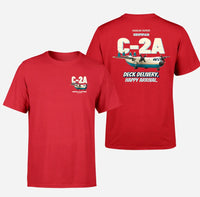 Thumbnail for Grumman C-2A Greyhound - Deck delivery. Happy arrival. - Double-Side T-Shirt design on red double side t shirt