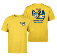 Thumbnail for Grumman C-2A Greyhound - Deck delivery. Happy arrival. - Double-Side T-Shirt design on yellow double side t shirt