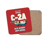 Thumbnail for Grumman C-2A Greyhound - Deck delivery. Happy arrival. design on red 1 piece coaster