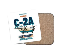 Thumbnail for Grumman C-2A Greyhound - Deck delivery. Happy arrival. design on white 1 piece coaster
