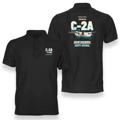Grumman C-2A Greyhound - Deck delivery. Happy arrival. design on black polo t-shirt