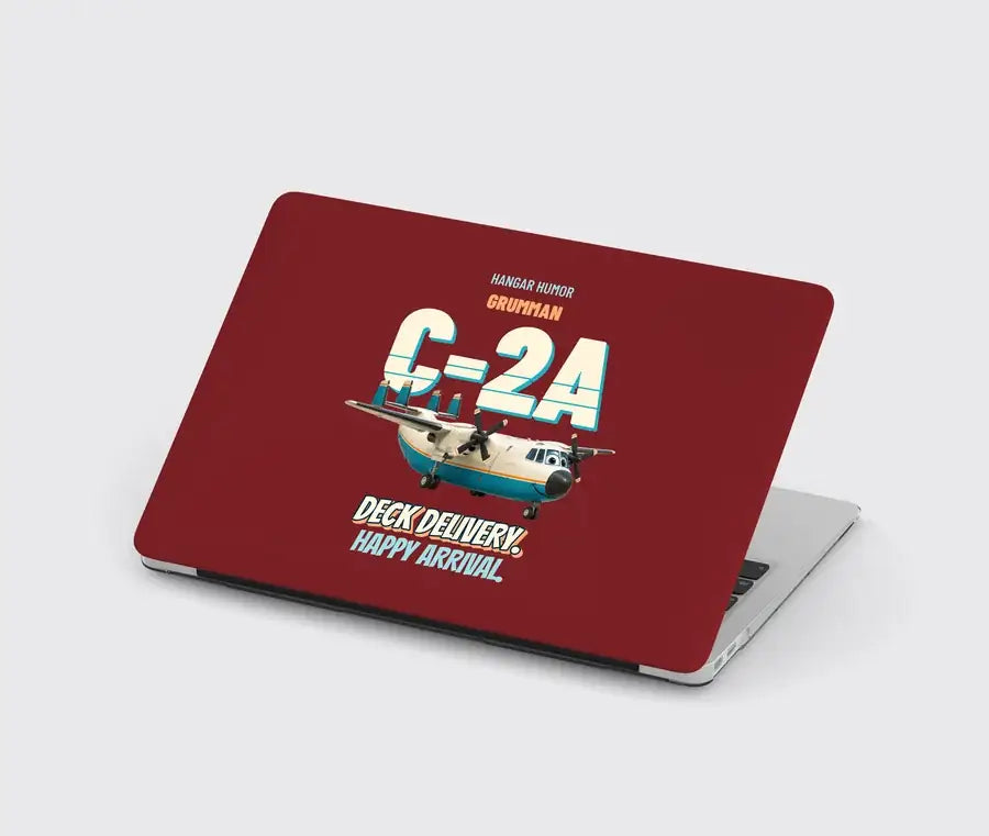 Grumman C-2A Greyhound - Deck delivery. Happy arrival. design on dark red MacBook case