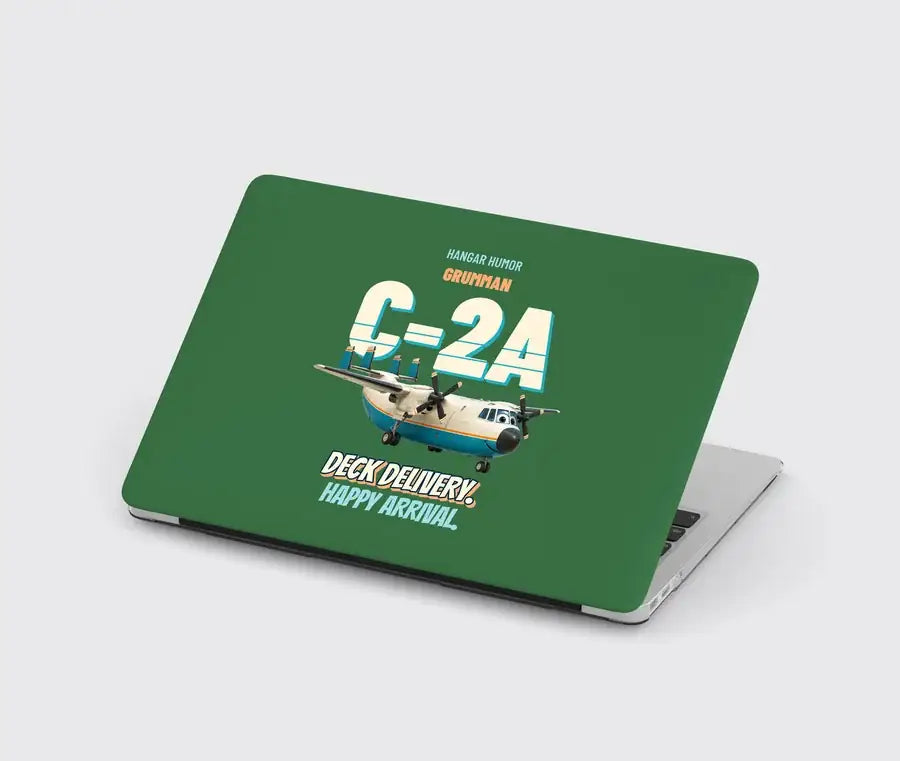 Grumman C-2A Greyhound - Deck delivery. Happy arrival. design on green MacBook case