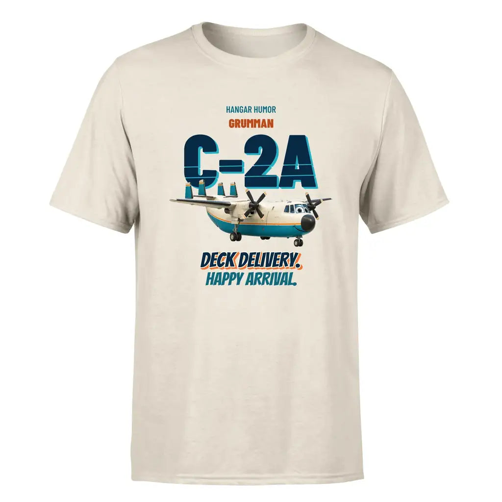 Grumman C-2A Greyhound - Deck delivery. Happy arrival. - Premium T-Shirt design on beige premium t shirt