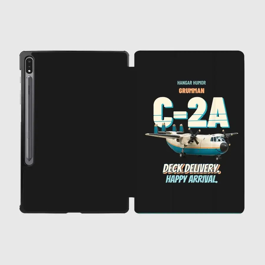 Grumman C-2A Greyhound - Deck delivery. Happy arrival. design on black samsung tablet tablet case