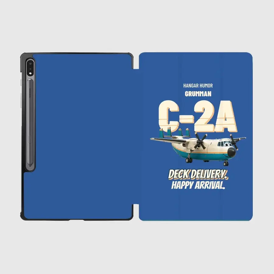 Grumman C-2A Greyhound - Deck delivery. Happy arrival. design on blue samsung tablet tablet case