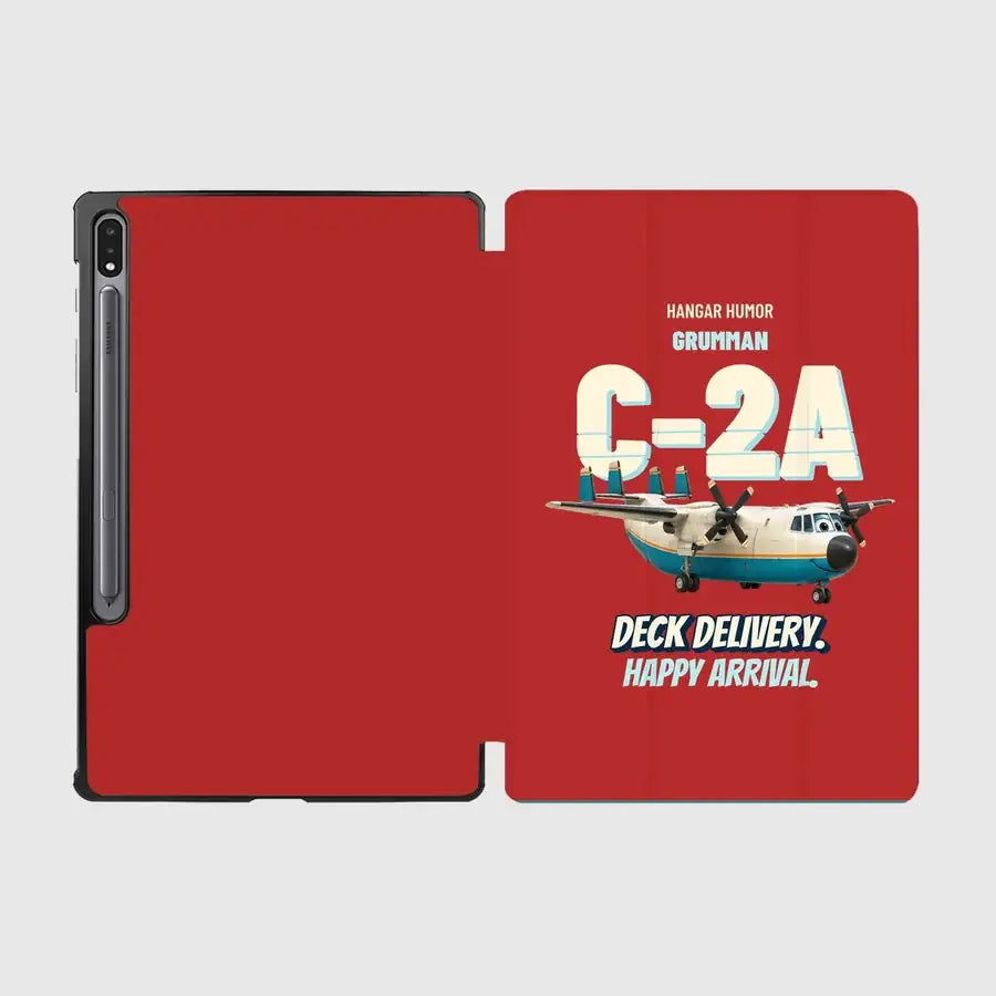 Grumman C-2A Greyhound - Deck delivery. Happy arrival. design on red samsung tablet tablet case