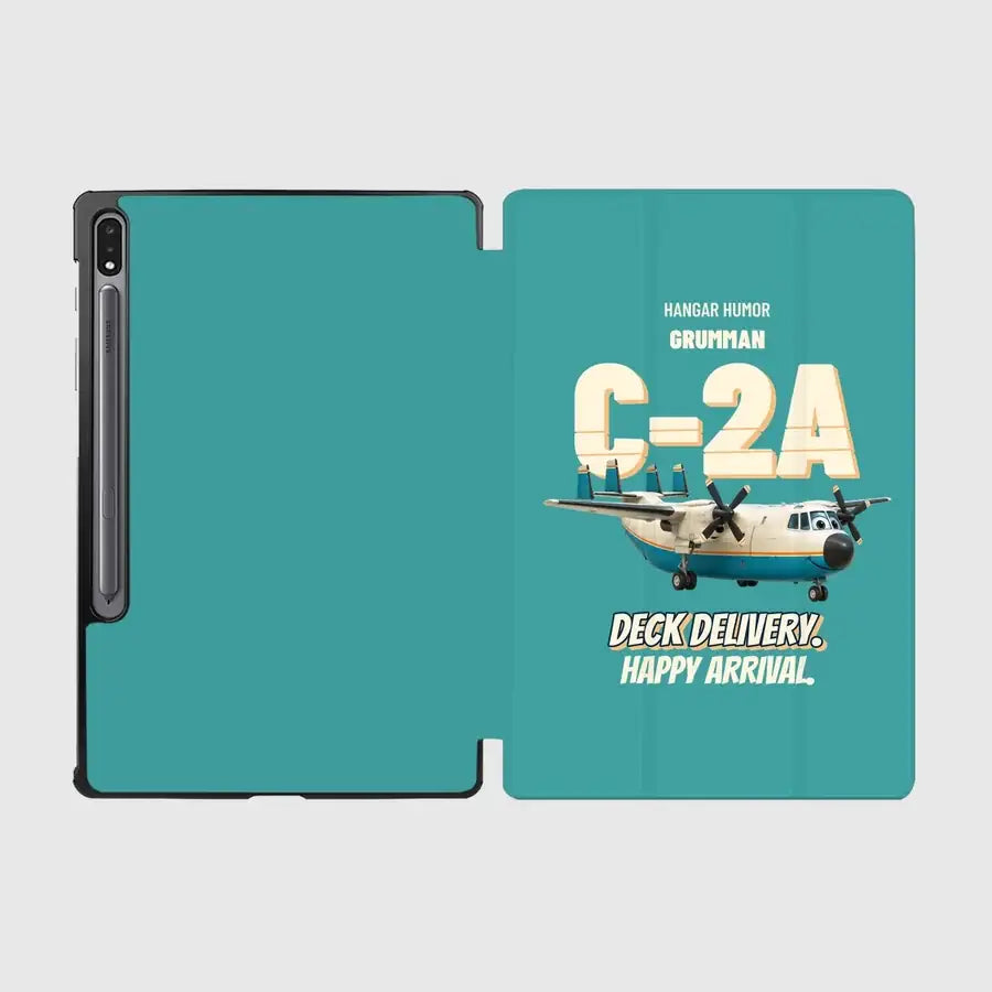 Grumman C-2A Greyhound - Deck delivery. Happy arrival. design on turquoise samsung tablet tablet case