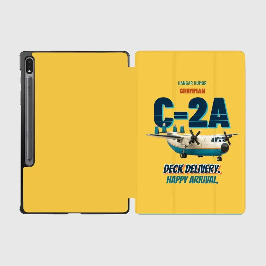 Grumman C-2A Greyhound - Deck delivery. Happy arrival. design on yellow samsung tablet tablet case
