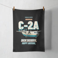 Thumbnail for Grumman C-2A Greyhound - Deck delivery. Happy arrival. design on black towel