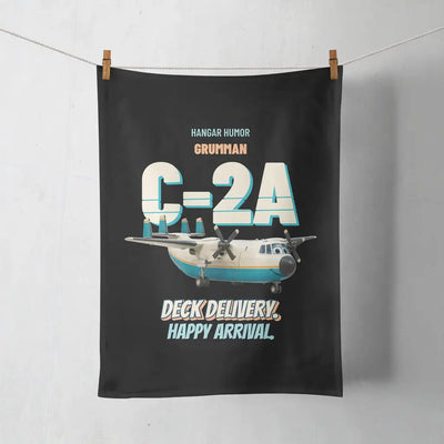 Grumman C-2A Greyhound - Deck delivery. Happy arrival. design on black towel