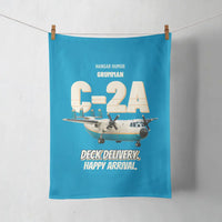 Thumbnail for Grumman C-2A Greyhound - Deck delivery. Happy arrival. design on turquoise towel