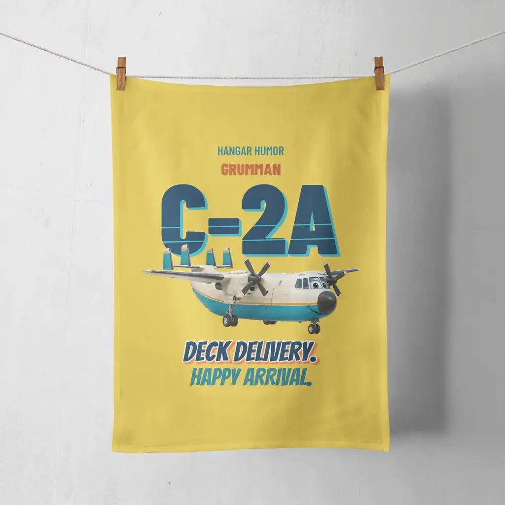 Grumman C-2A Greyhound - Deck delivery. Happy arrival. design on yellow towel