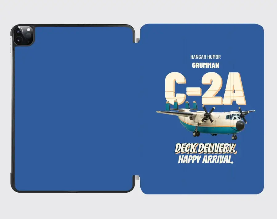 Grumman C-2A Greyhound - Deck delivery. Happy arrival. design on blue ipad tablet case