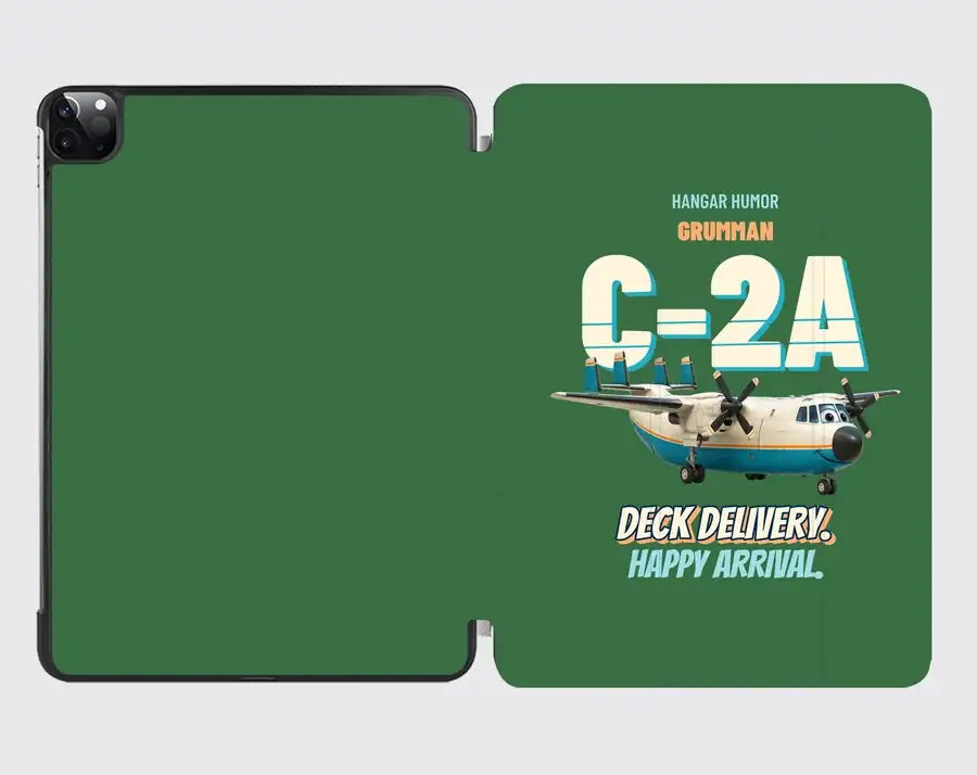 Grumman C-2A Greyhound - Deck delivery. Happy arrival. design on green ipad tablet case