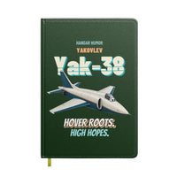 Thumbnail for Yakovlev Yak-38 Forger - Hover roots. High hopes. design on dark green notebook