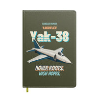 Thumbnail for Yakovlev Yak-38 Forger - Hover roots. High hopes. design on green army notebook