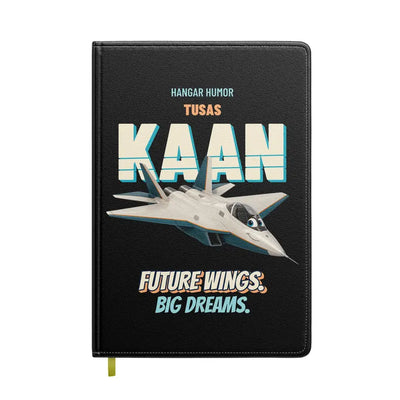 TUSAS KAAN Prototype - Future wings. Big dreams. design on black notebook