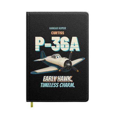 Curtiss P-36A Hawk - Early hawk. Timeless charm. design on black notebook