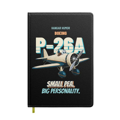 Boeing P-26A Peashooter - Small pea. Big personality. design on black notebook