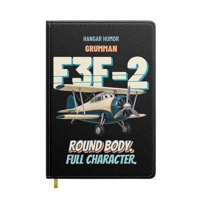 Grumman F3F-2 - Round body. Full character. design on black notebook