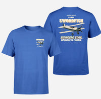 Thumbnail for Fairey Swordfish Mk I - Stringbag style. Boundless charm. - Double-Side T-Shirt design on blue double side t shirt