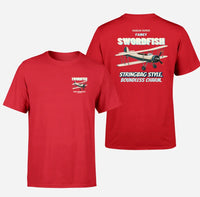 Thumbnail for Fairey Swordfish Mk I - Stringbag style. Boundless charm. - Double-Side T-Shirt design on red double side t shirt