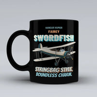 Thumbnail for Fairey Swordfish Mk I - Stringbag style. Boundless charm. design on black ceramic mug