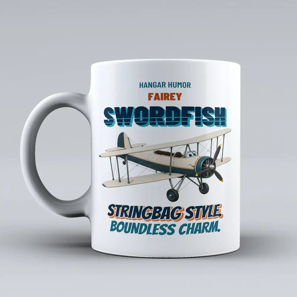 Fairey Swordfish Mk I - Stringbag style. Boundless charm. design on white ceramic mug